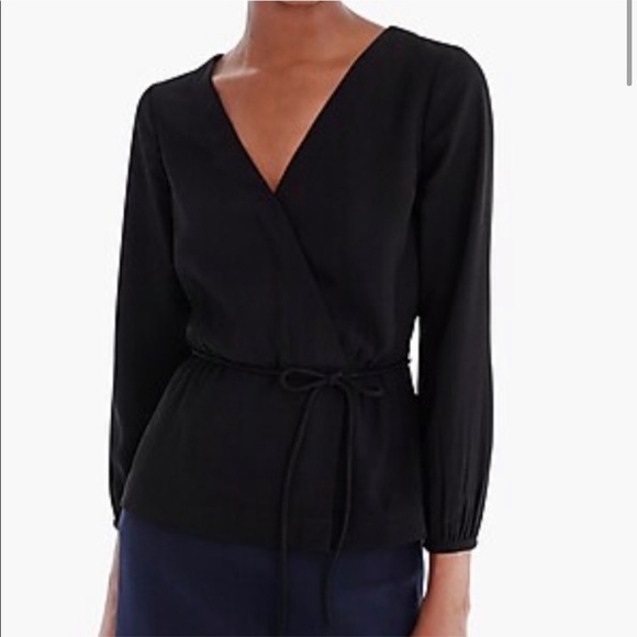 J. Crew Tops - J. crew black wrap top